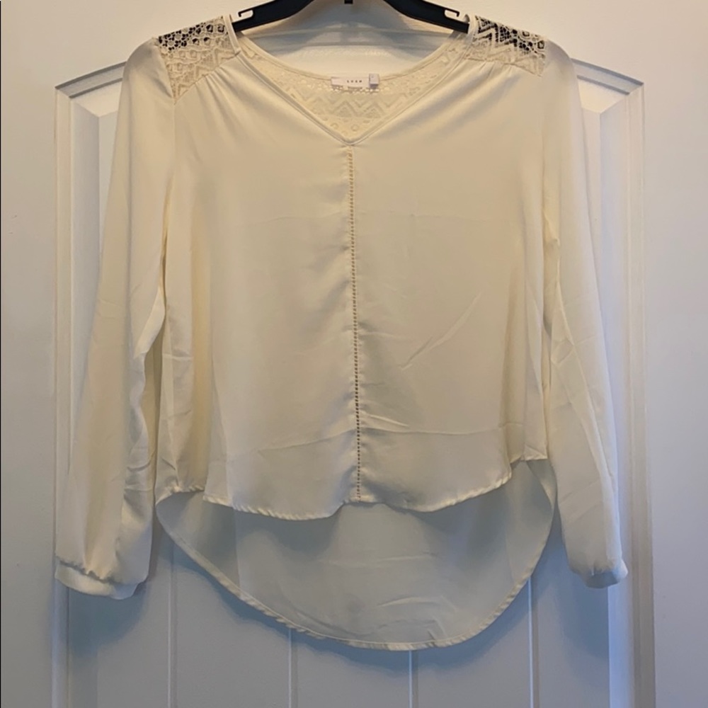 Off white long sleeve blouse